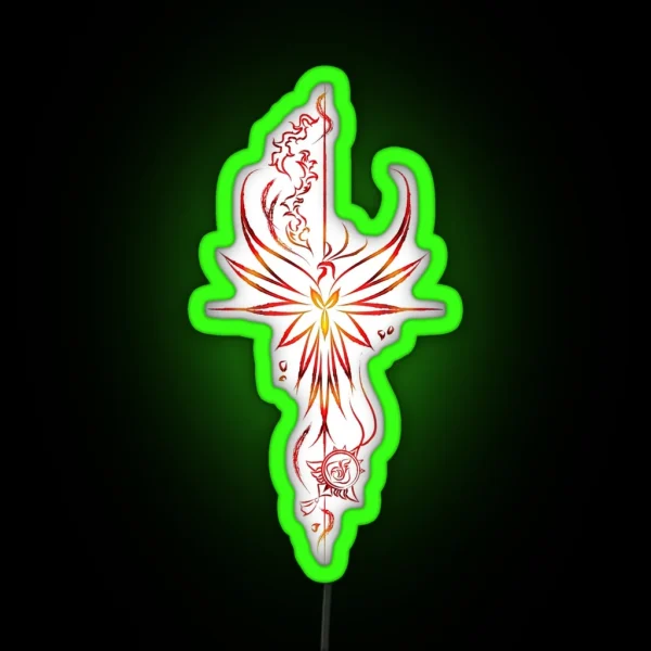 Diluc Ragnvindr Genshin Impact White RGB Neon Sign