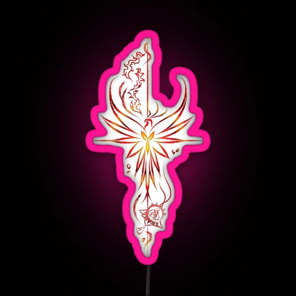Diluc Ragnvindr Genshin Impact White RGB Neon Sign