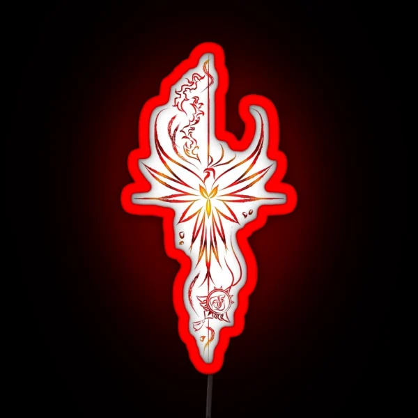 Diluc Ragnvindr Genshin Impact White RGB Neon Sign