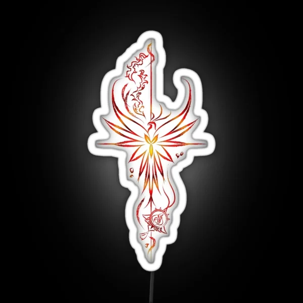 Diluc Ragnvindr Genshin Impact White RGB Neon Sign