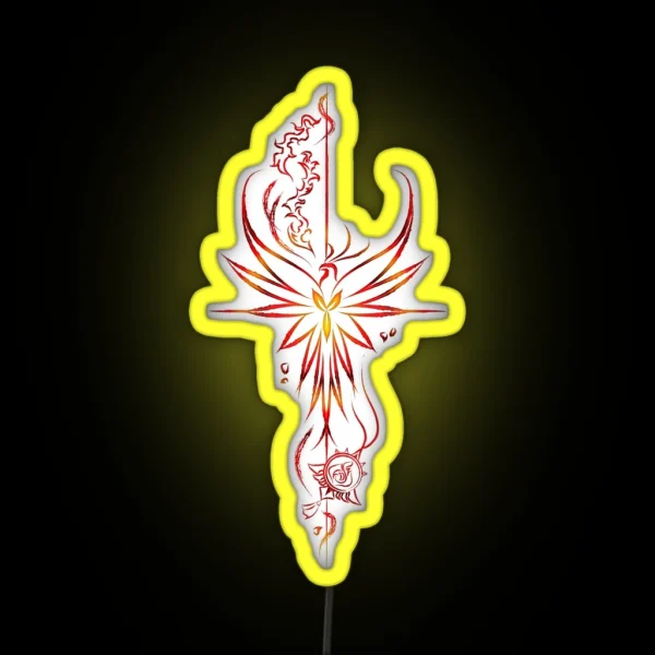 Diluc Ragnvindr Genshin Impact White RGB Neon Sign