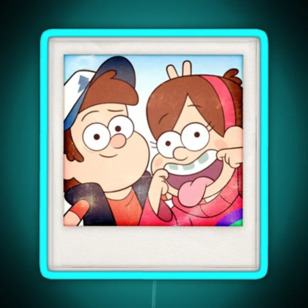 Dipper And Mabel Pines RGB Neon Sign