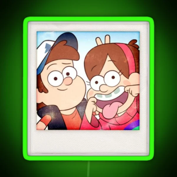 Dipper And Mabel Pines RGB Neon Sign