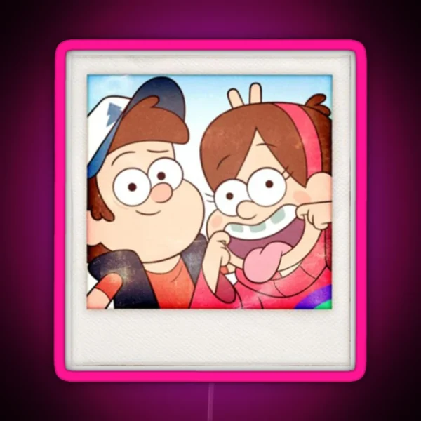 Dipper And Mabel Pines RGB Neon Sign