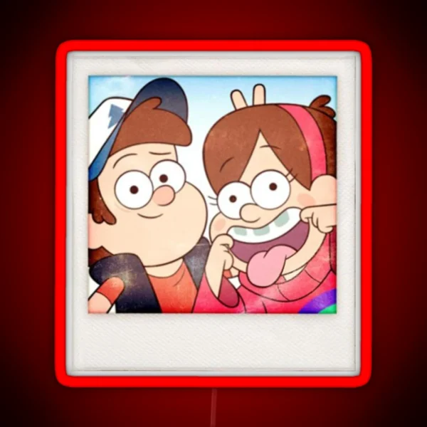Dipper And Mabel Pines RGB Neon Sign