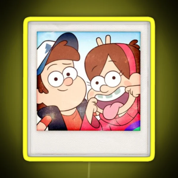 Dipper And Mabel Pines RGB Neon Sign