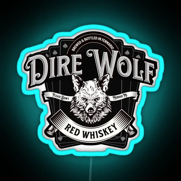 Dire Wolf Red Whiskey RGB Neon Sign