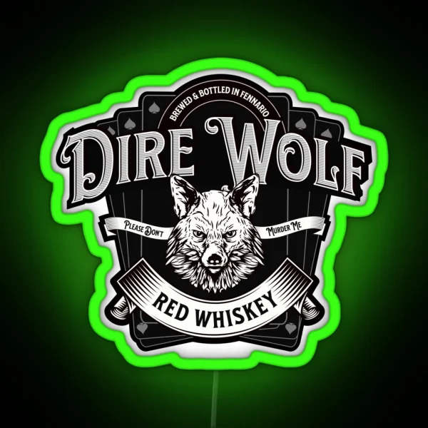 Dire Wolf Red Whiskey RGB Neon Sign