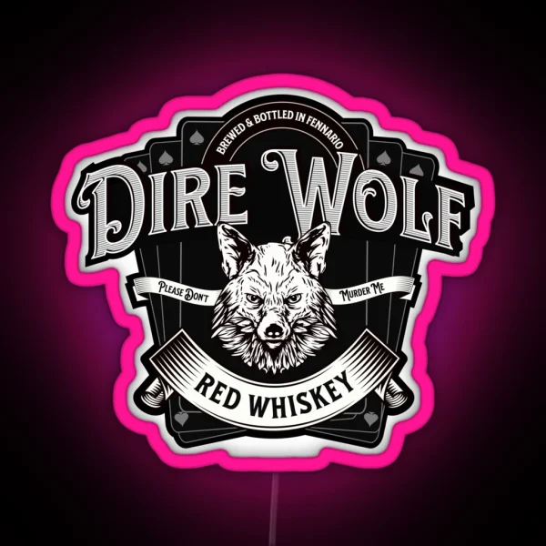 Dire Wolf Red Whiskey RGB Neon Sign