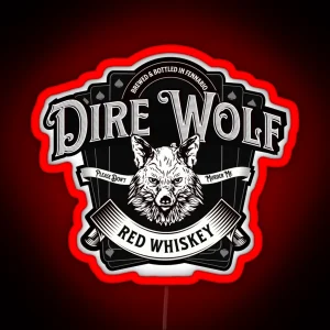 Dire Wolf Red Whiskey RGB Neon Sign