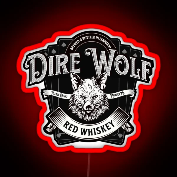 Dire Wolf Red Whiskey RGB Neon Sign