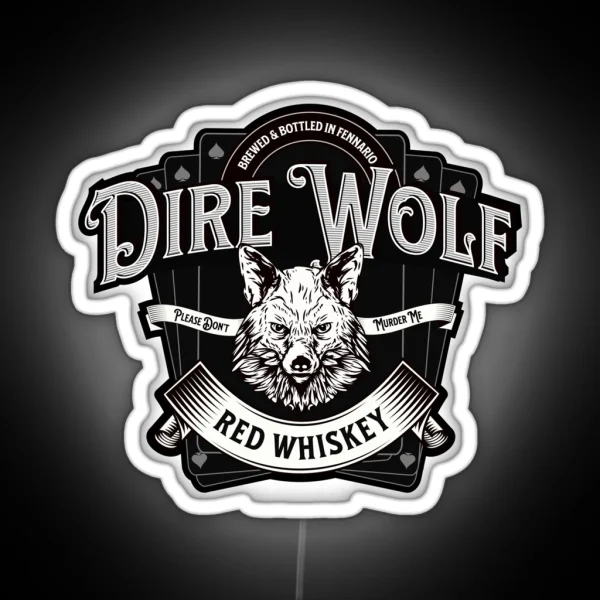 Dire Wolf Red Whiskey RGB Neon Sign