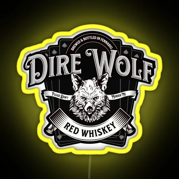Dire Wolf Red Whiskey RGB Neon Sign