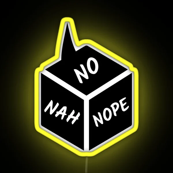 Disapproval Disapprove Nope No Nah Not Gonna Happen RGB Neon Sign