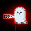 Haunted by disappointment with eerie glow of judgmental ghostly figure