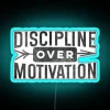 Discipline over motivation neon sign with vibrant RGB LED lighting