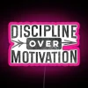 Discipline Over Motivation RGB Neon Light Sign for Ambitious Home Offices