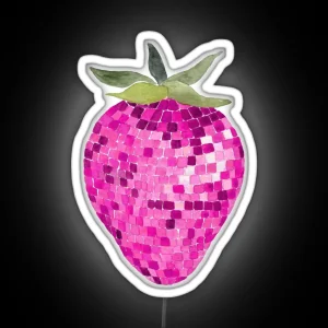 Disco Ball Strawberry Pink And Mint RGB Neon Sign