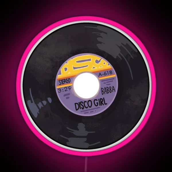 Disco Girl 45 Record RGB Neon Sign