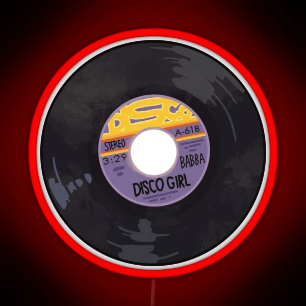 Disco Girl 45 Record RGB Neon Sign