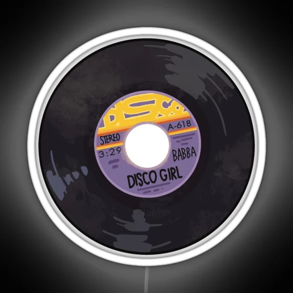 Disco Girl 45 Record RGB Neon Sign