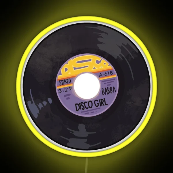 Disco Girl 45 Record RGB Neon Sign