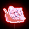 Groovy retro vibe illuminated by vibrant RGB neon lights tonight