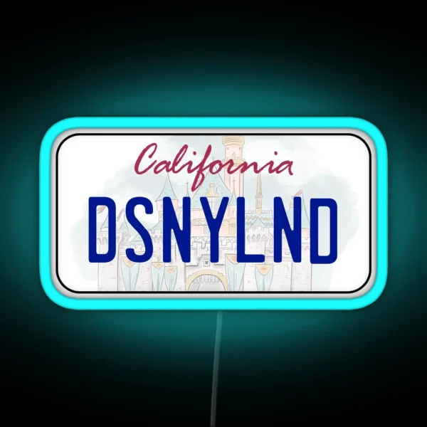 Disneyland License Plate RGB Neon Sign