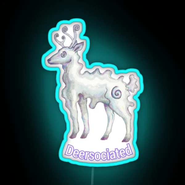 Dissociated Deer RGB Neon Sign