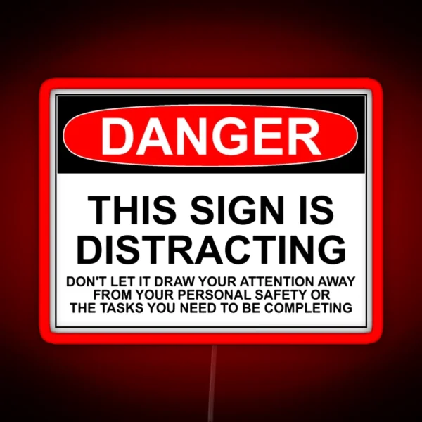 DISTRACTING SIGN RGB Neon Sign