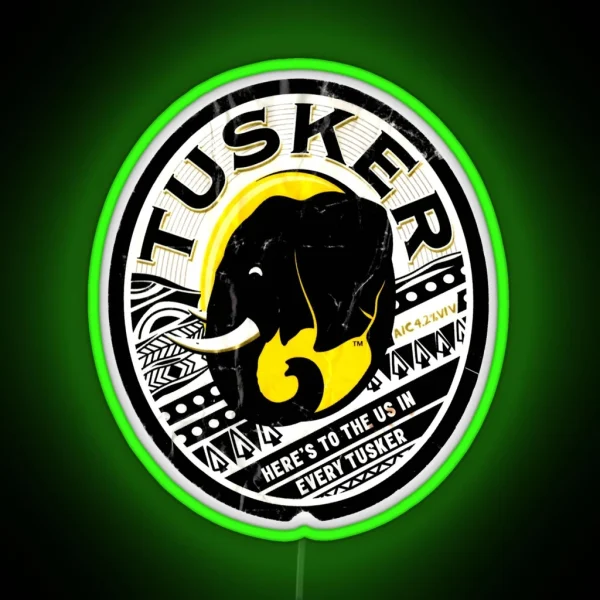 Distressed Tuskers Logo 2 RGB Neon Sign