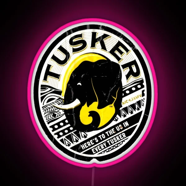 Distressed Tuskers Logo 2 RGB Neon Sign