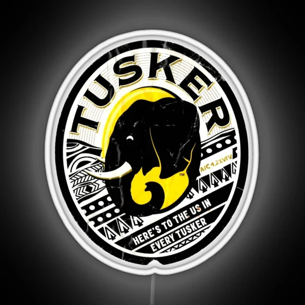 Distressed Tuskers Logo 2 RGB Neon Sign