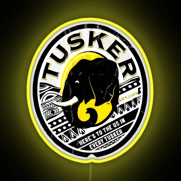 Distressed Tuskers Logo 2 RGB Neon Sign