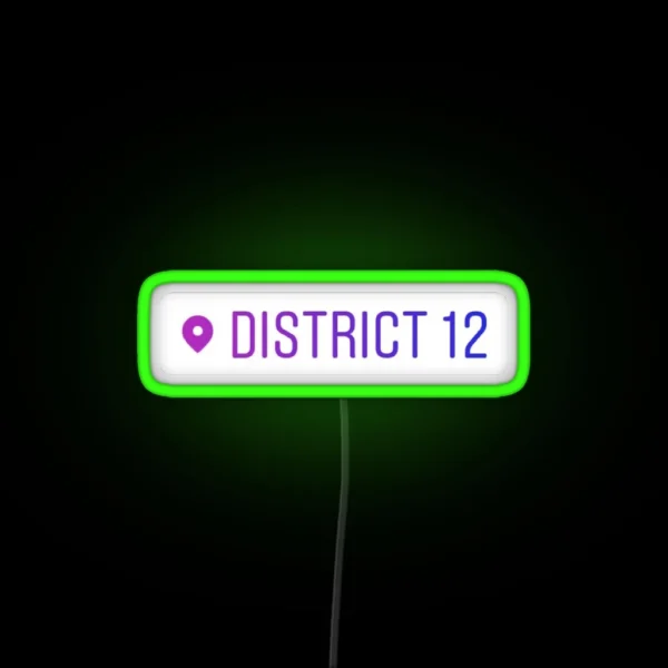 District 12 Instagram Location Tag RGB Neon Sign