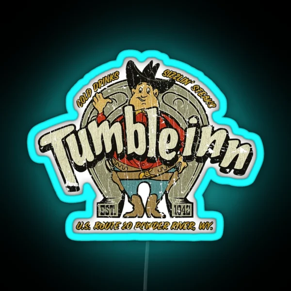 Dive Bar Tumble Inn Wyoming 1942 RGB Neon Sign
