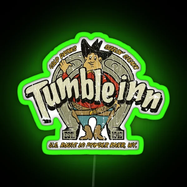 Dive Bar Tumble Inn Wyoming 1942 RGB Neon Sign