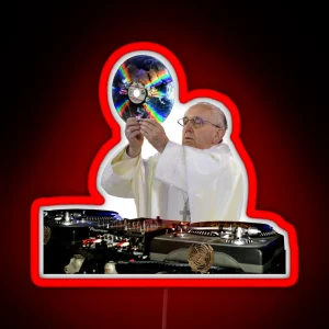 DJ Earth Pope Francis EDM Holy Father RGB Neon Sign