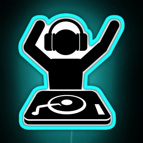 DJ Hands In The Air RGB Neon Sign