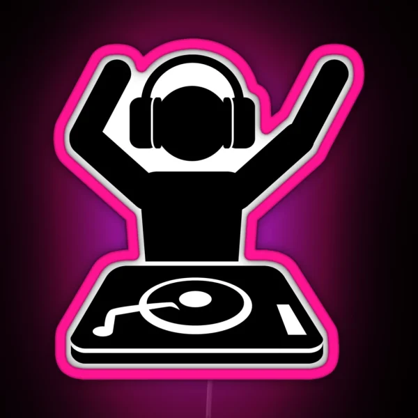 DJ Hands In The Air RGB Neon Sign