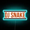Neon LED DJ Snake Logo Sign in Bright Red RGB Lighting
