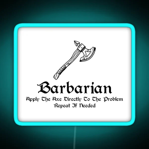 Dnd Barbarian RGB Neon Sign