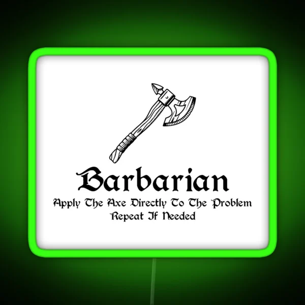 Dnd Barbarian RGB Neon Sign
