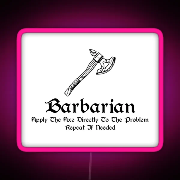 Dnd Barbarian RGB Neon Sign