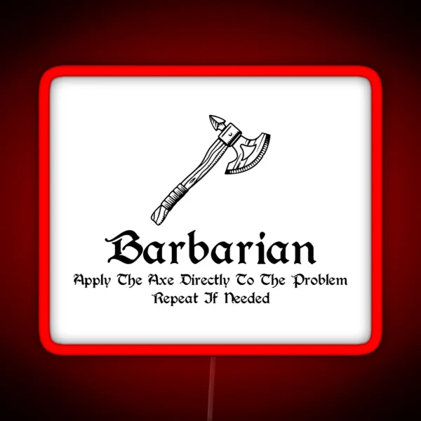 Dnd Barbarian RGB Neon Sign