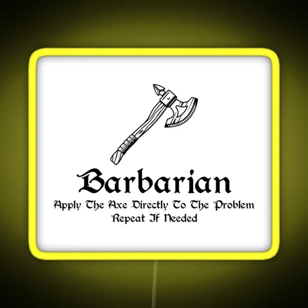 Dnd Barbarian RGB Neon Sign
