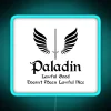 Retro gaming themed neon D&D Paladin character RGB light sign