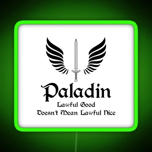 Dnd Paladin RGB Neon Sign