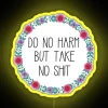 LED Warning Sign with Dark Humor and Neon RGB Lighting