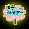 Vintage inspired 1950s diner style LED sign with colorful RGB illumination